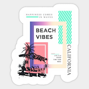 Summer California Beach Vibes Typography Sticker